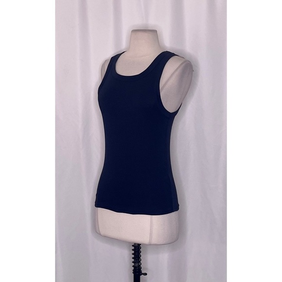 NWT!! J. CREW Perfect Fit High Neck Tank Top Solid Navy Blue Nautical Small - Picture 6 of 15